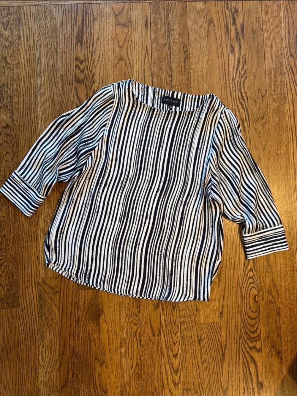 Navy & White Striped Women's Blouse - Classic Boatneck